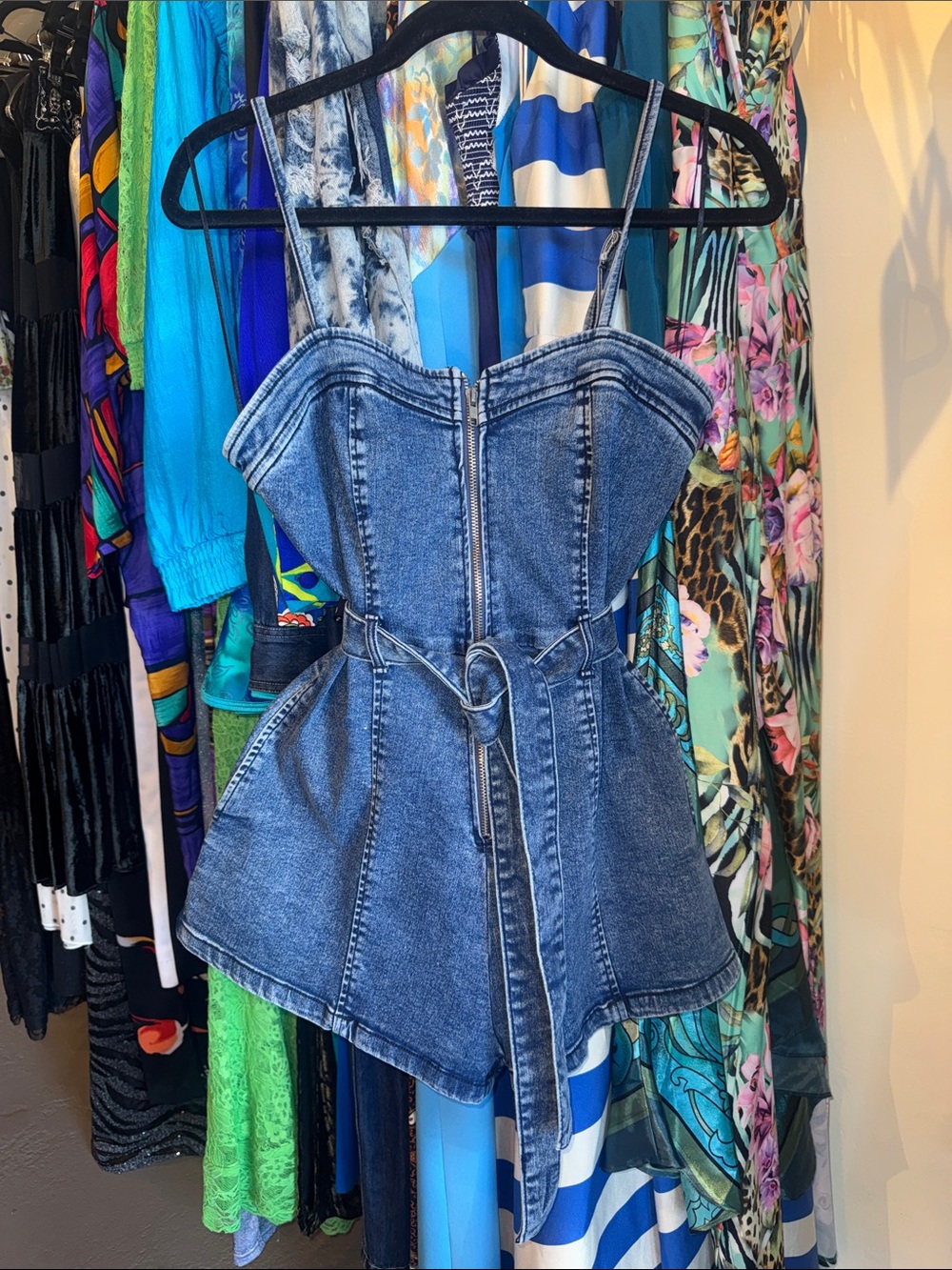 Highway Jeans Blue Denim Romper with Corset Top
